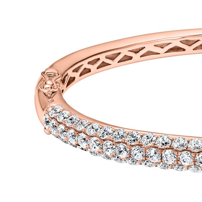 Ladies' rose gold bangle with diamonds