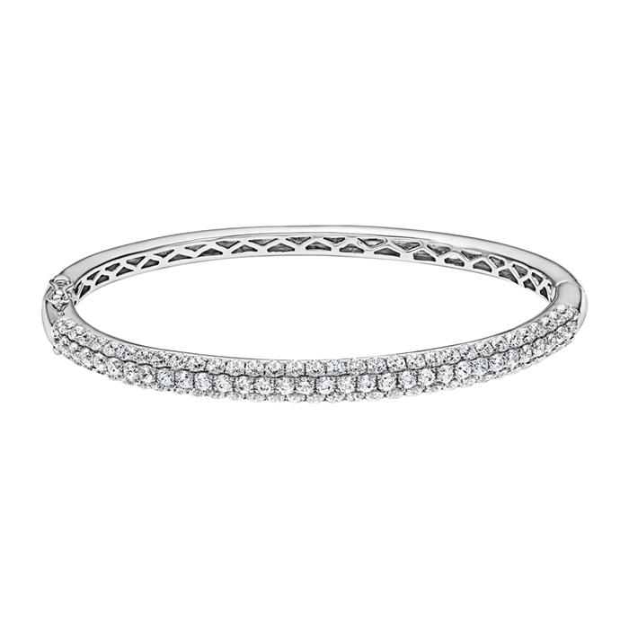 Bangle in white gold or platinum with diamonds