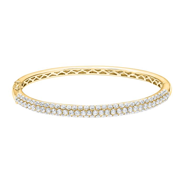 Lab grown diamond bangle for ladies in yellow gold