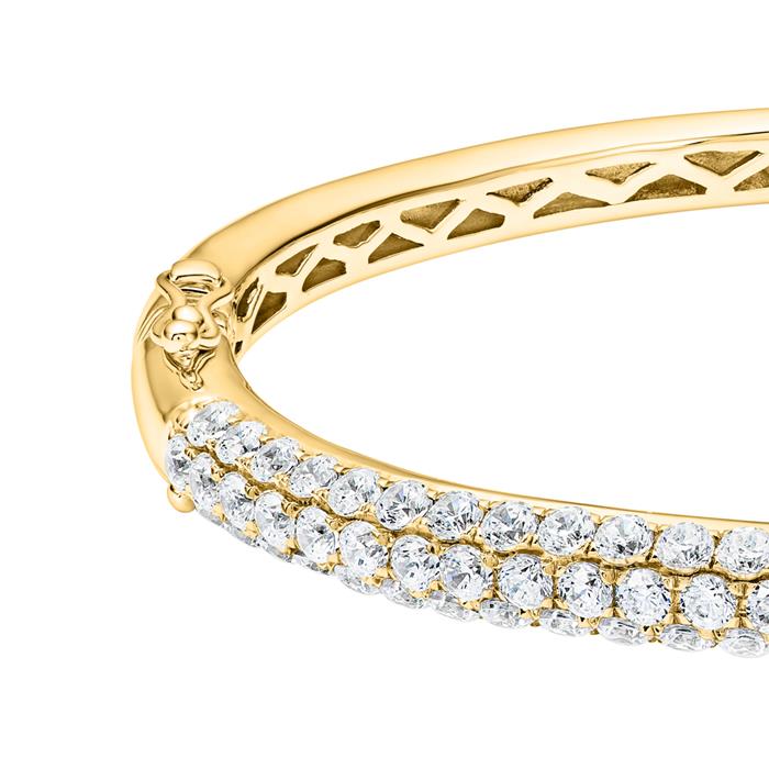 Lab grown diamond bangle for ladies in yellow gold