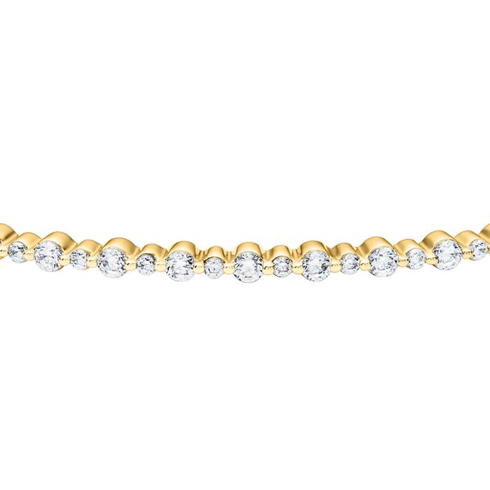 Hinged ladies' bangle in gold with diamonds