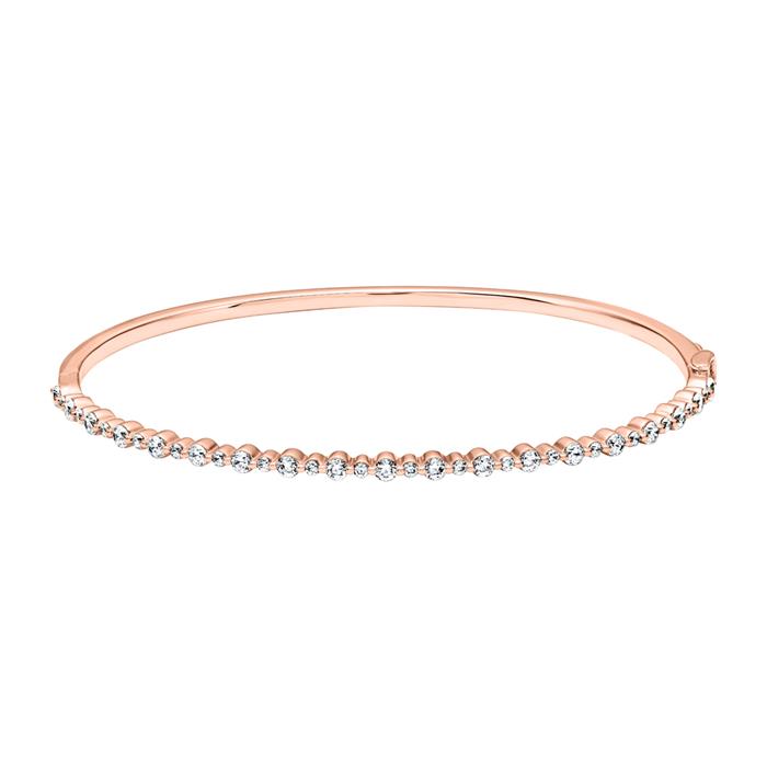 Rose gold bangle with diamonds for women