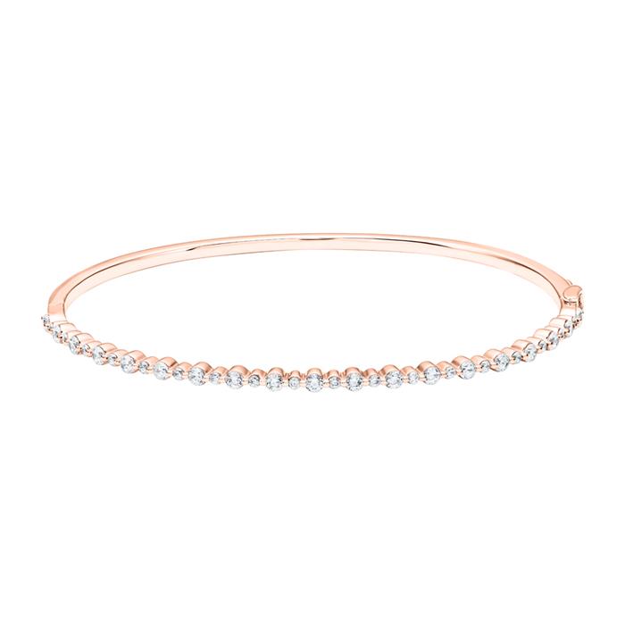 Lab grown diamond bangle for ladies in rose gold