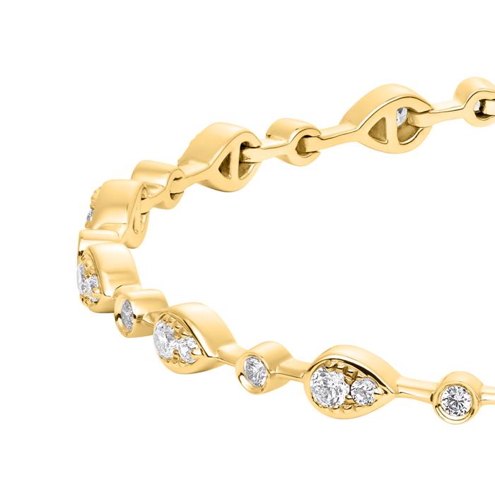 Pulsera de oro gota con diamantes para mujer