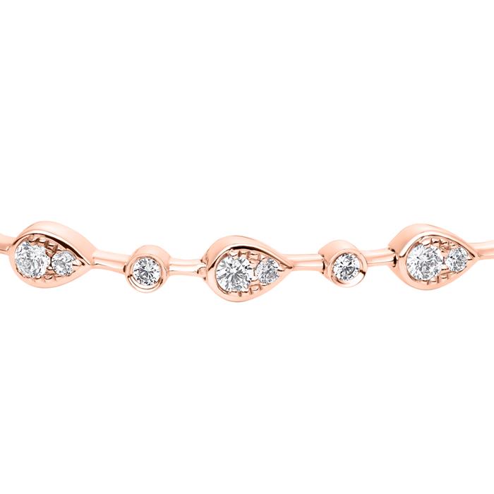 Diamond bracelet with drop design in rose gold