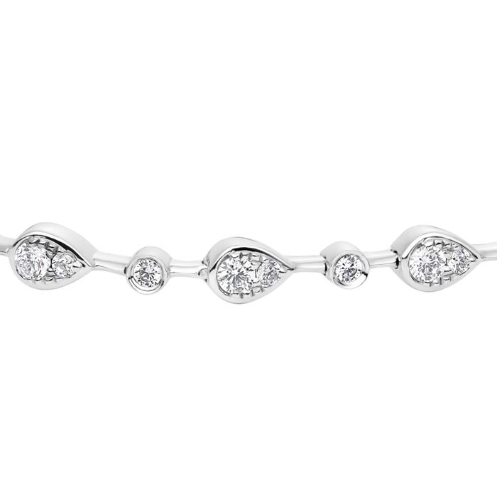 Pulsera de gota de oro blanco o platino con diamantes