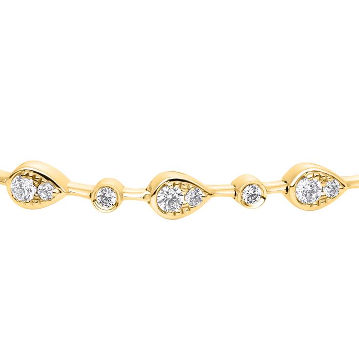 Golden lab grown diamond bracelet in drop design