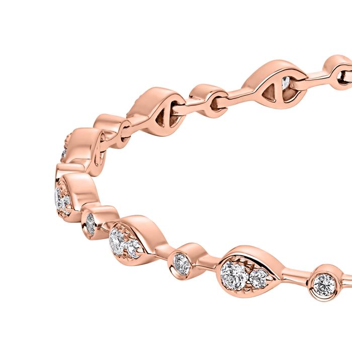 Druppelarmband in ros&#xE9;goud, labgegroeide diamanten