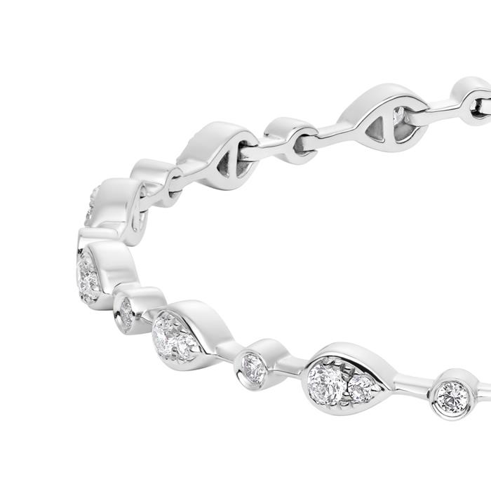 Druppelarmband, laboratoriumgegroeide diamanten, witgoud, platina