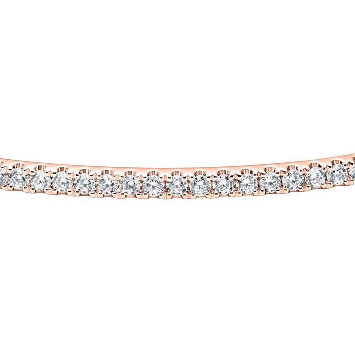 Lab grown diamond bangle for ladies in rose gold