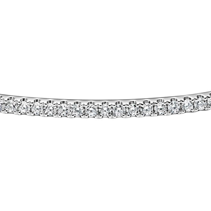 Bangle with lab grown diamonds, white gold or platinum