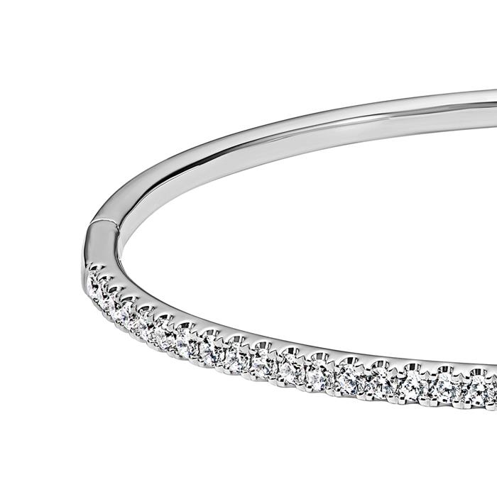 Bangle with lab grown diamonds, white gold or platinum