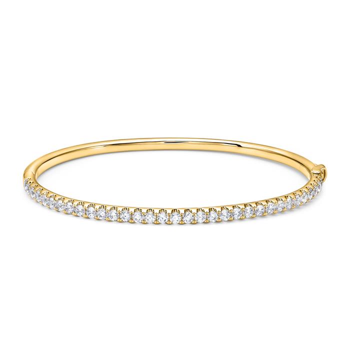 Ladies' gold bangle with diamonds