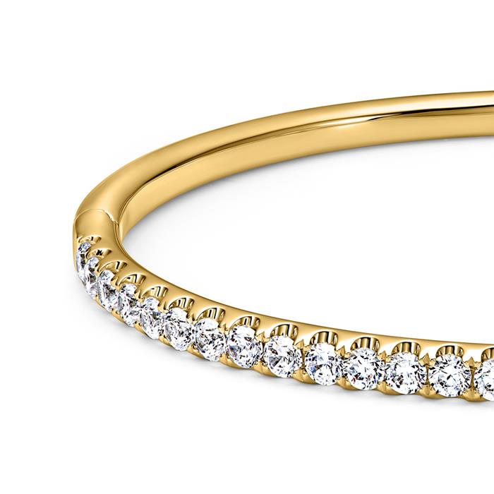 Ladies' gold bangle with diamonds