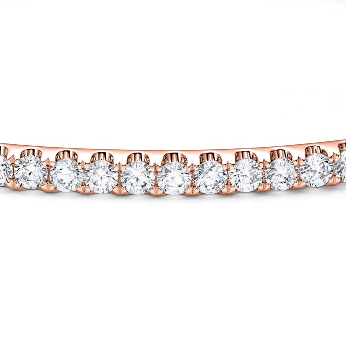 Fold-out diamond bangle in rose gold for women