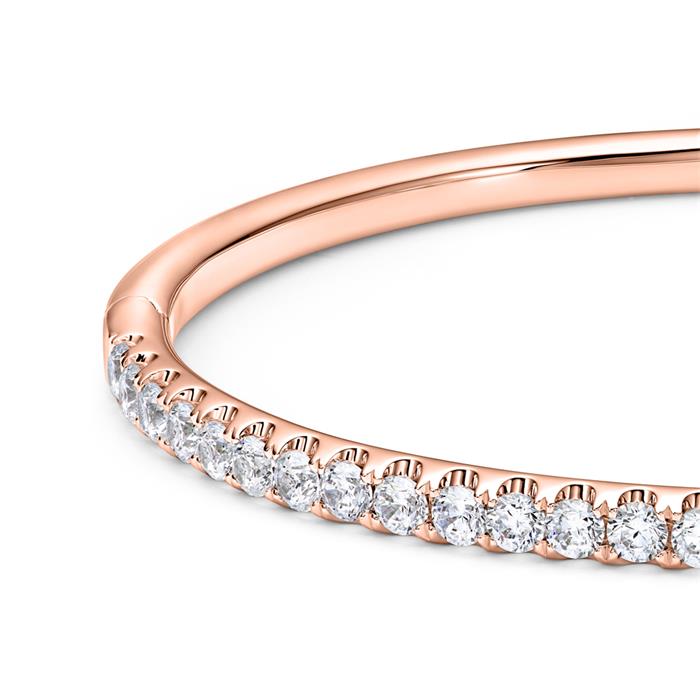 Fold-out diamond bangle in rose gold for women