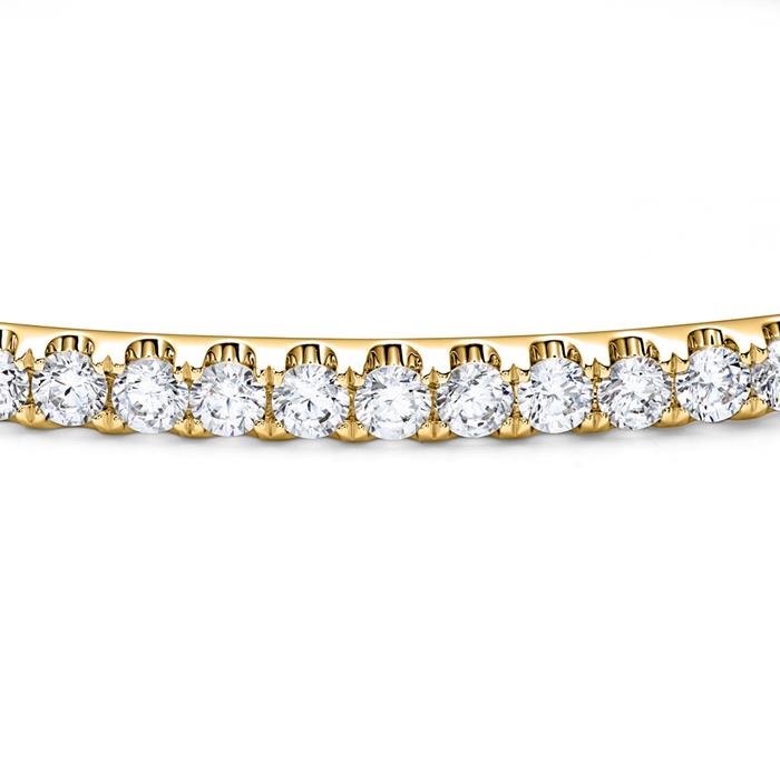 Golden bangle with lab grown diamonds for ladies