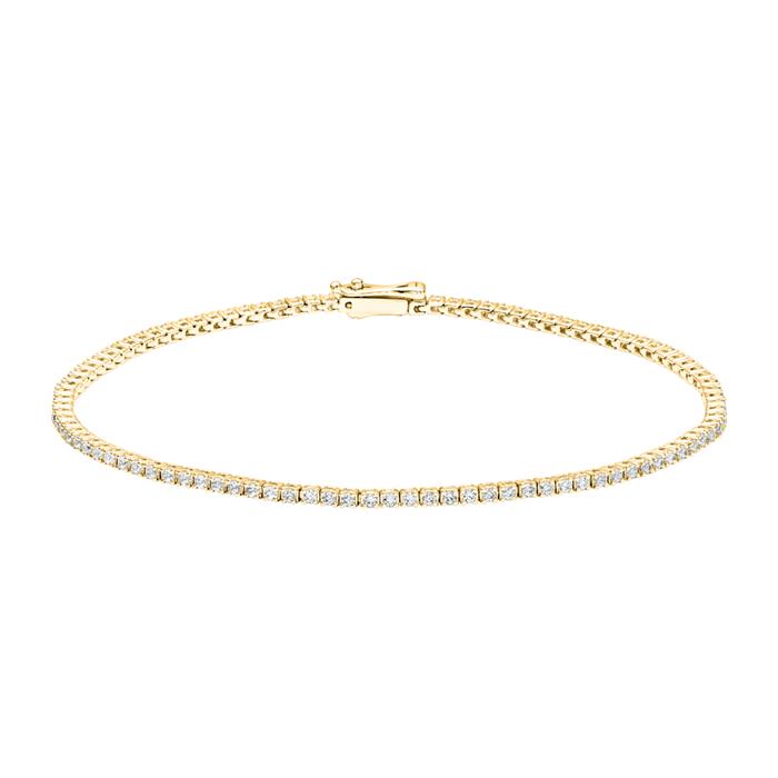 Goldenes Tennisarmband mit 100 Diamanten für Damen