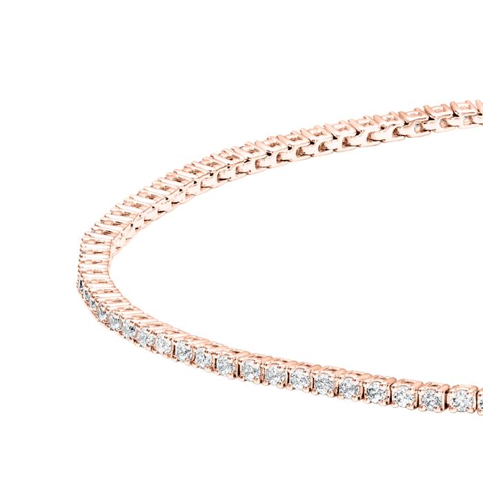 Rivière bracelet with 100 diamonds in rose gold