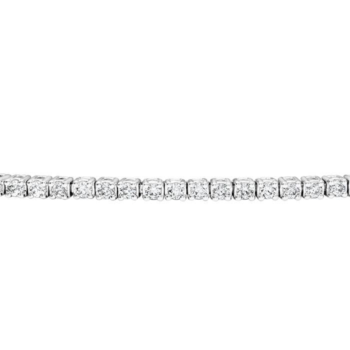 Tennis bracelet with 100 diamonds, white gold or platinum