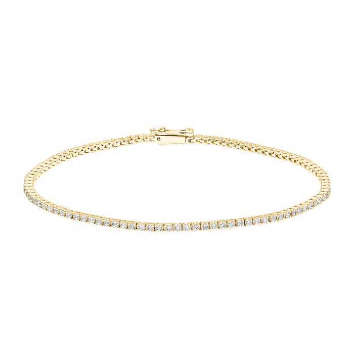 Gouden Rivière armband met 100 lab gekweekte diamanten