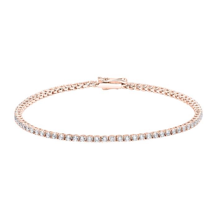 Rose gold tennis bracelet with diamonds