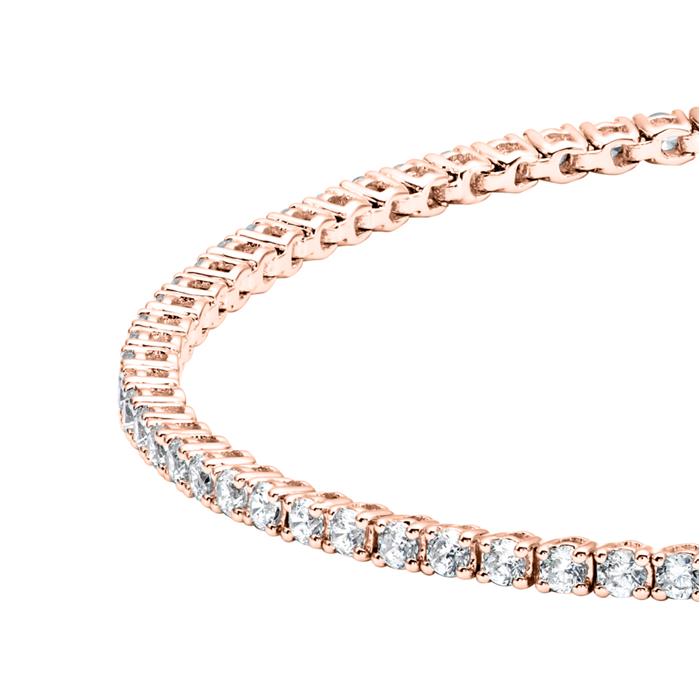 Rose gold tennis bracelet with diamonds