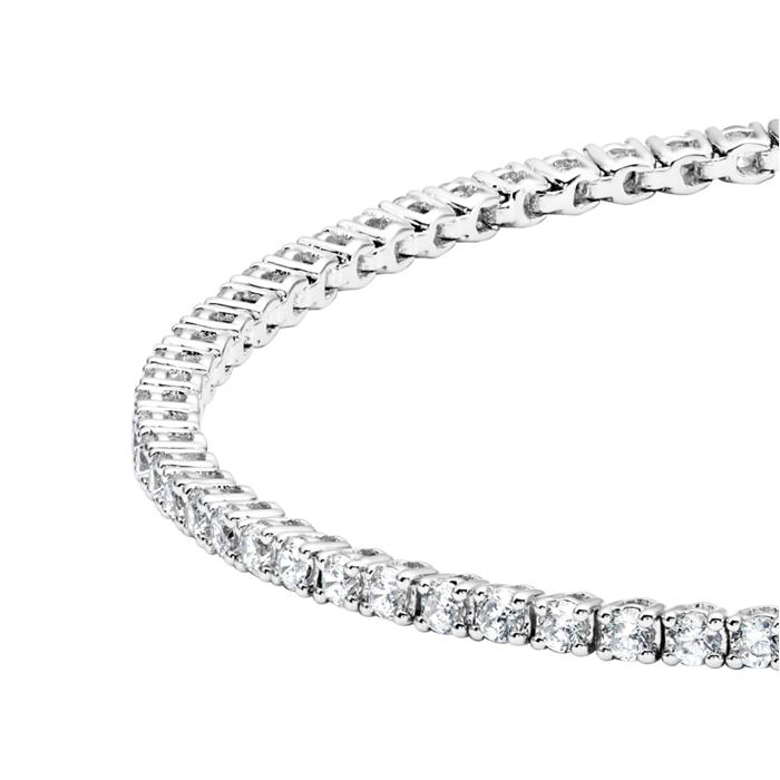 Tennis bracelet with diamonds in white gold or platinum