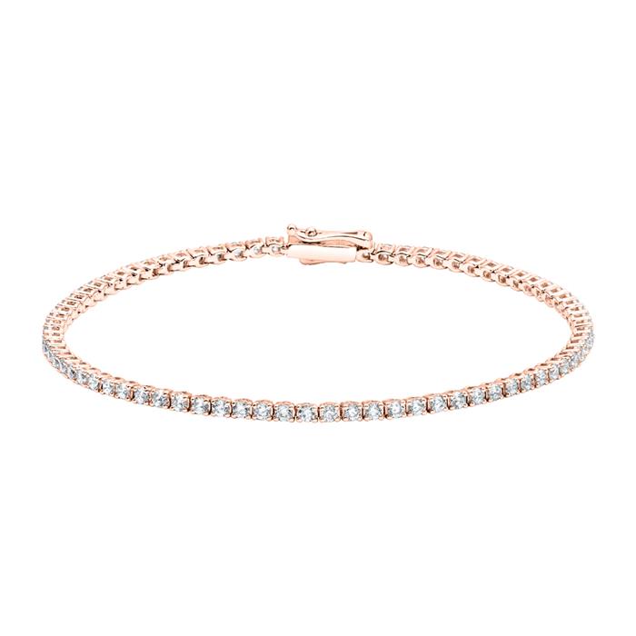 Ros&#xE9;gouden rivi&#xE8;re armband met labgekweekte diamanten