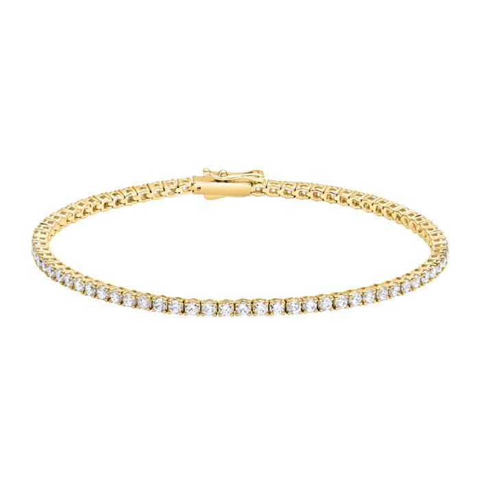 Ladies' gold tennis bracelet with diamonds