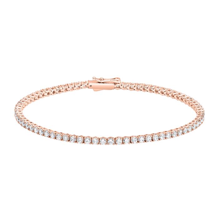 Tennis bracelet with diamonds in rose gold