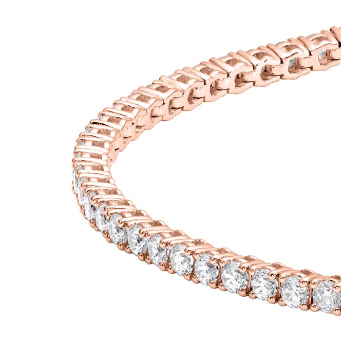 Tennis bracelet with diamonds in rose gold