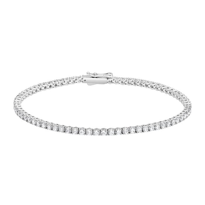 Rivière bracelet in white gold or platinum with diamonds