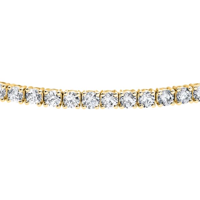 Golden tennis bracelet with diamonds