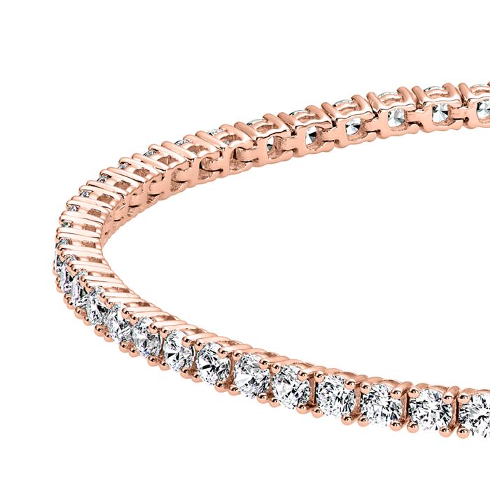 Pulsera rivi&#xE8;re de oro rosa para mujer con diamantes