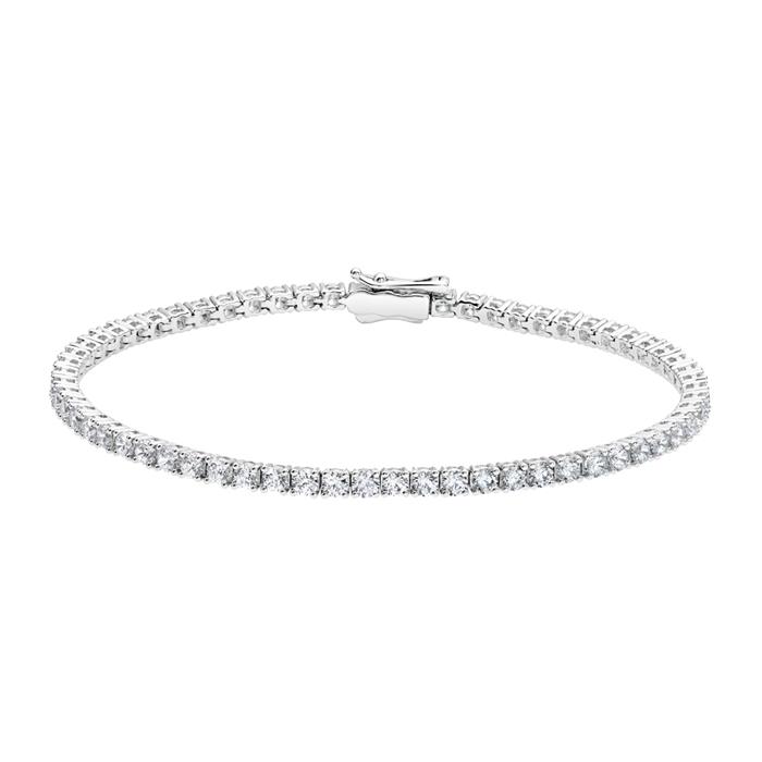 Lab grown Rivière bracelet in white gold or platinum