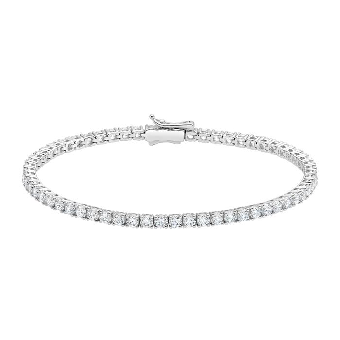 Pulsera tenis de diamantes en oro blanco o platino