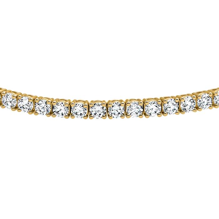 Golden tennis bracelet with lab grown diamonds