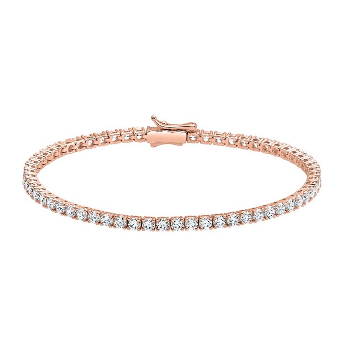 Pulsera rivière de oro rosa con diamantes cultivados en laboratorio