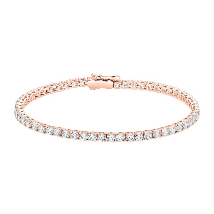 Rose gold rivière bracelet with diamonds for women