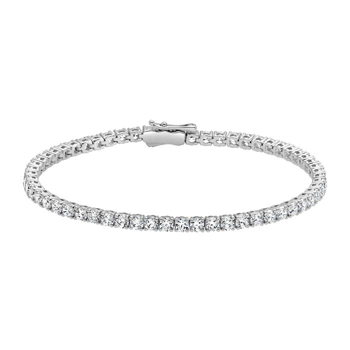 Tennis bracelet in white gold or platinum with 59 diamonds