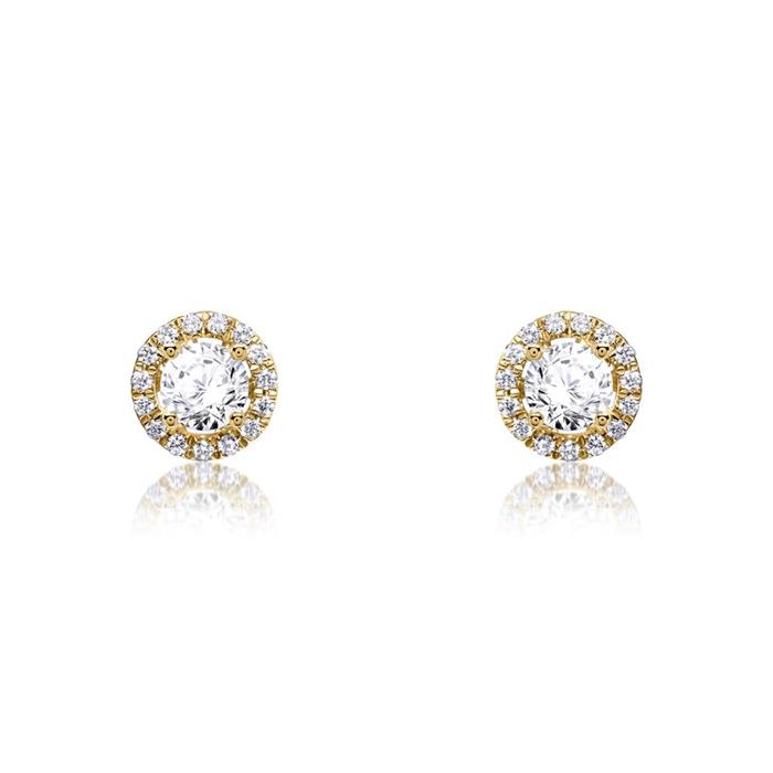 585 gold stud earrings with diamonds