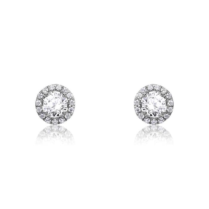 Diamond stud earrings in 14-carat white gold