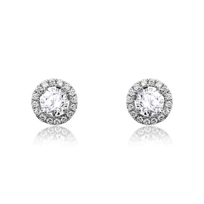 Brilliant 14-carat white gold stud earrings