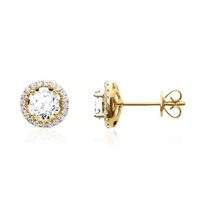 Diamond stud earrings in 14-carat gold