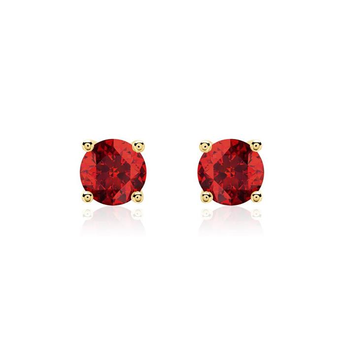 Garnet ear jewellery for ladies in 14K gold