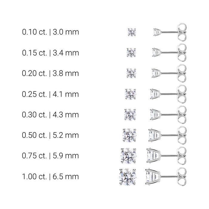 Diamant Ohrstecker aus 585er Wei&#xDF;gold, lab grown