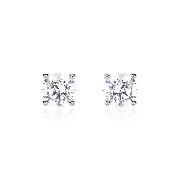 Diamond stud earrings in 14K white gold, Lab grown