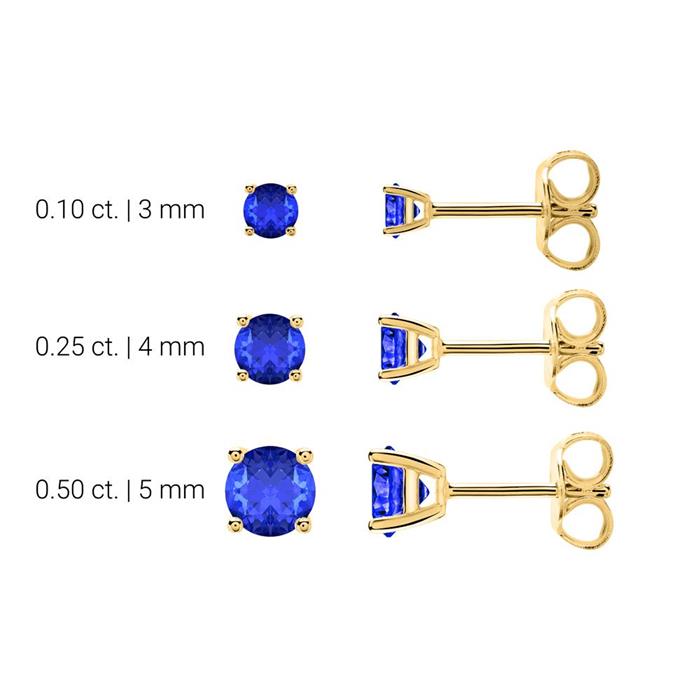 Sapphire stud earrings for ladies in 14-carat gold