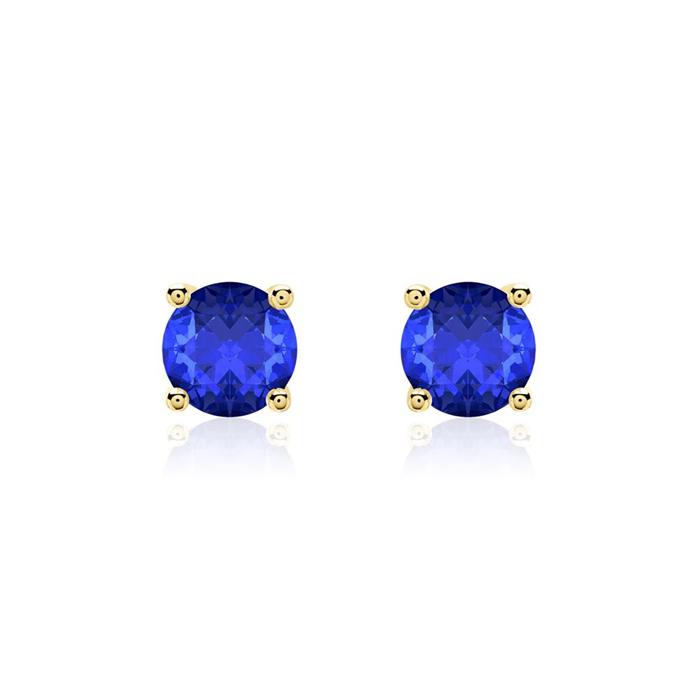Sapphire stud earrings for ladies in 14-carat gold